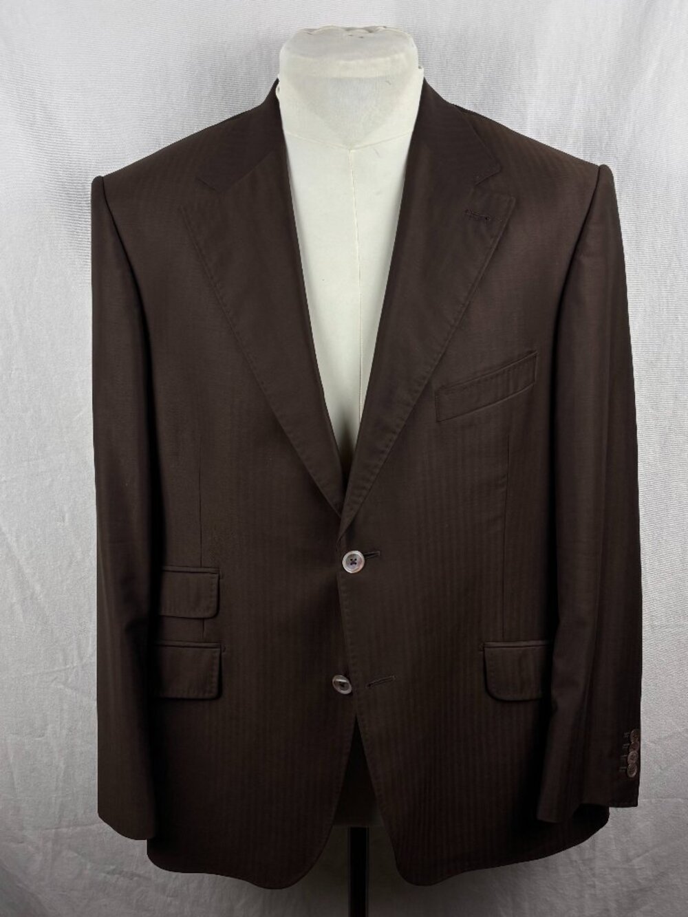 Ceci Est Un Tailleur Loro Piana The Wave Super 130 Wool Silk Brown Bespoke Suit